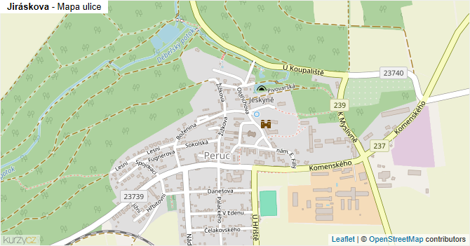 Jiráskova - mapa ulice