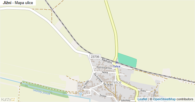Jižní - mapa ulice