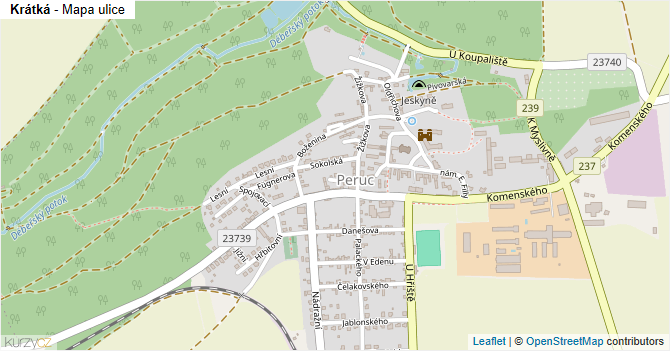 Krátká - mapa ulice
