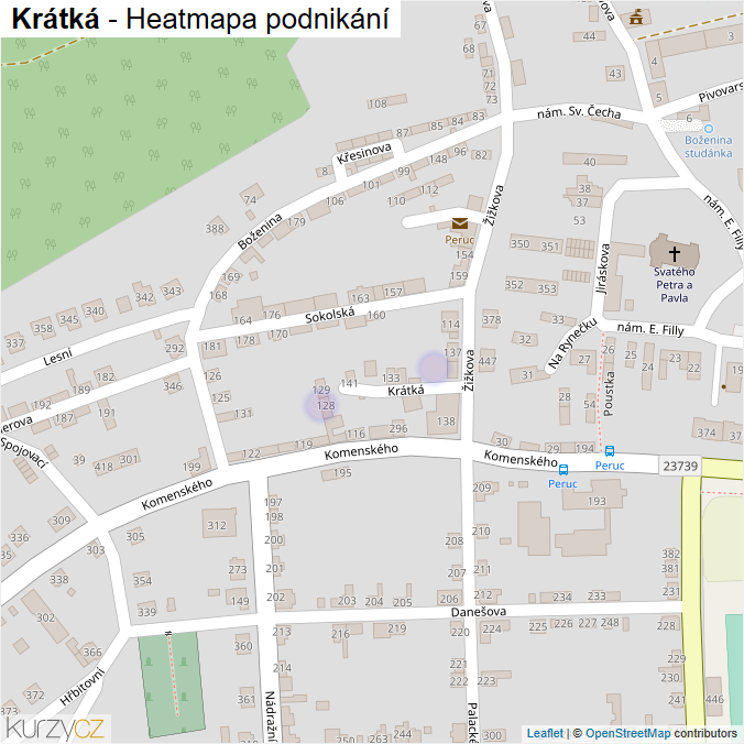 Mapa Krátká - Firmy v ulici.