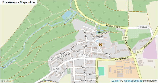 Křesinova - mapa ulice