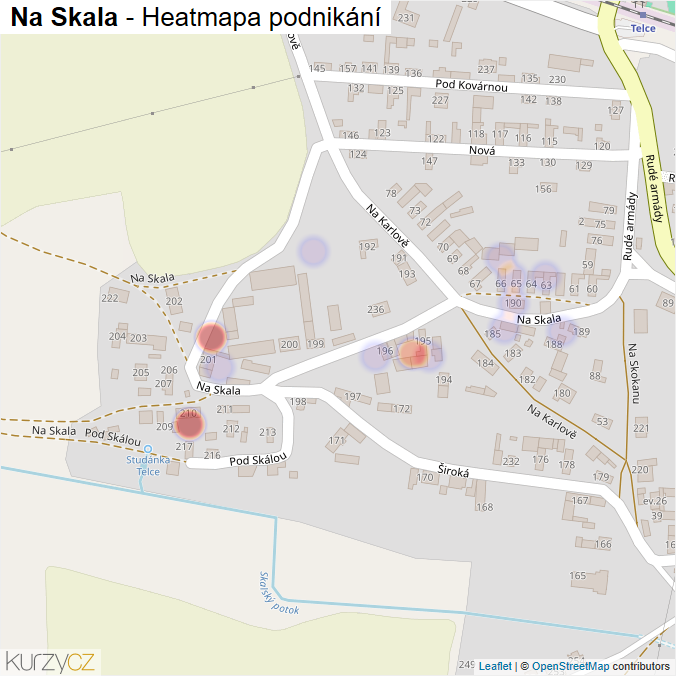 Mapa Na Skala - Firmy v ulici.