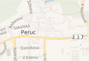 nám. E. Filly v obci Peruc - mapa ulice