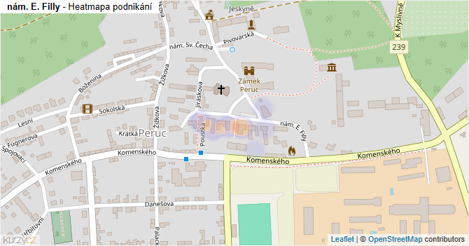 nám. E. Filly - mapa podnikání