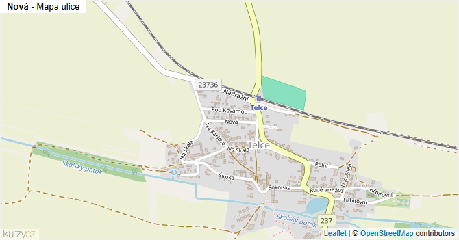 Nová - mapa ulice