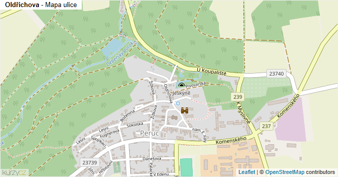 Oldřichova - mapa ulice