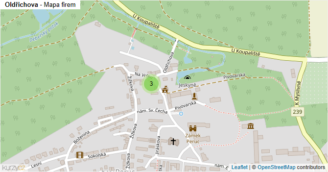 Oldřichova - mapa firem