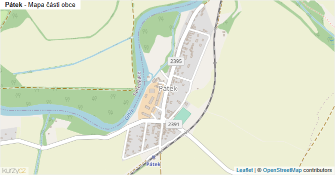 Pátek - mapa části obce