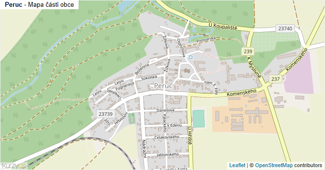 Peruc - mapa části obce