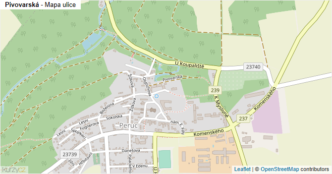 Pivovarská - mapa ulice