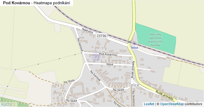 Pod Kovárnou - mapa podnikání