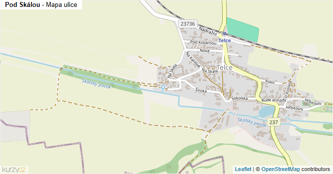 Pod Skálou - mapa ulice