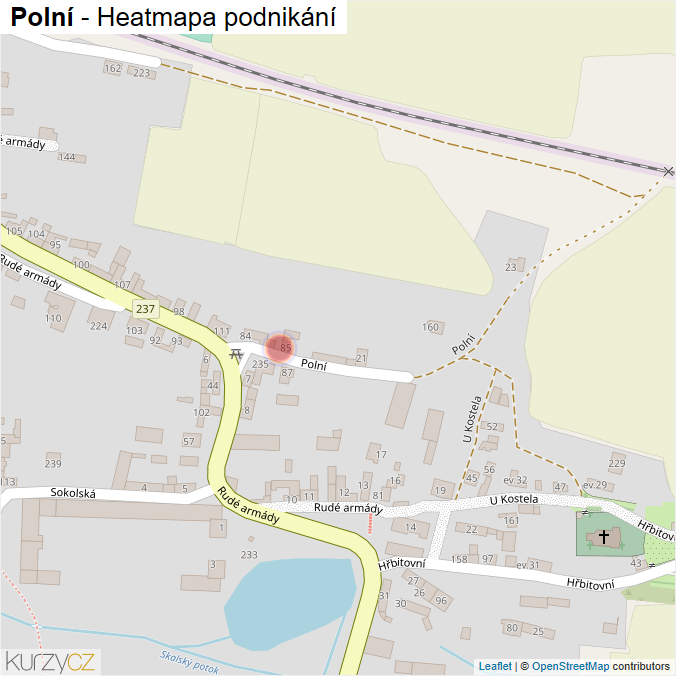 Mapa Polní - Firmy v ulici.