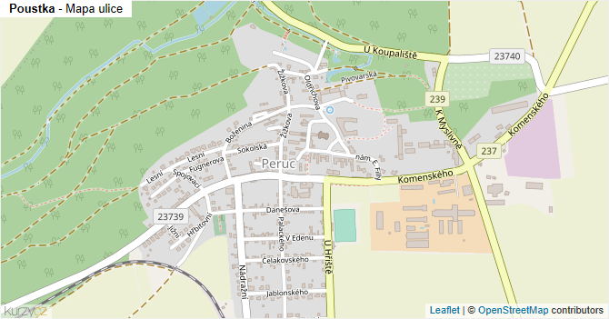 Poustka - mapa ulice