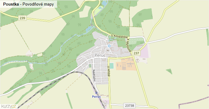 Poustka - záplavové mapy stoleté vody