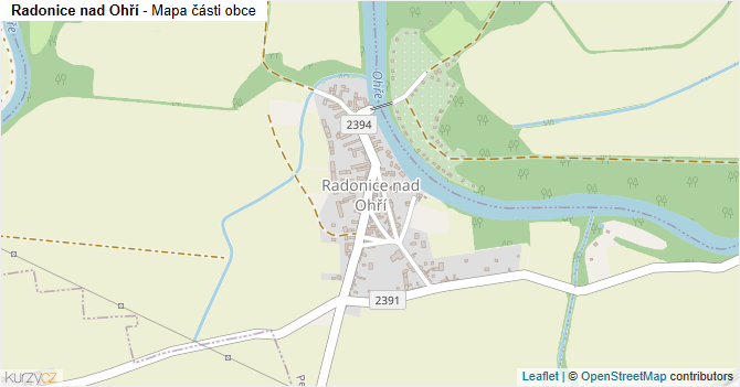 Radonice nad Ohří - mapa části obce