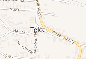Rudé armády v obci Peruc - mapa ulice