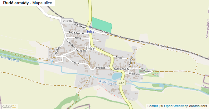 Rudé armády - mapa ulice
