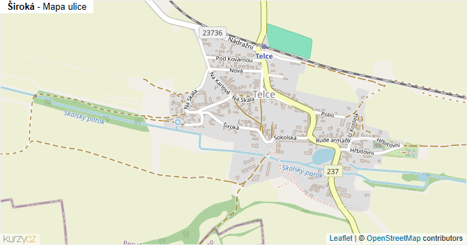 Široká - mapa ulice