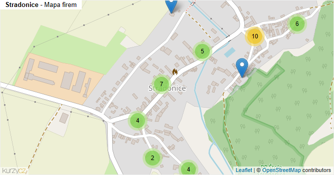 Stradonice - mapa firem
