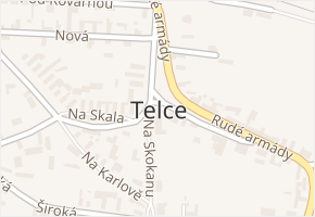 Telce v obci Peruc - mapa části obce