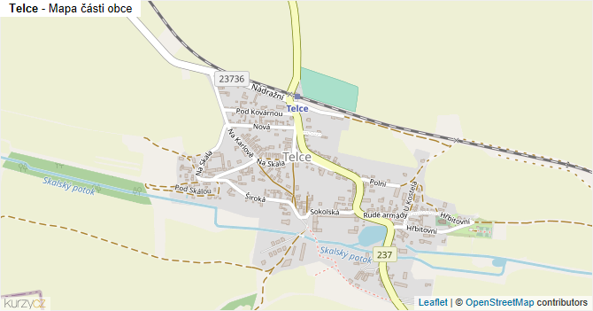 Telce - mapa části obce
