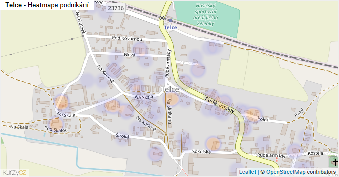 Telce - mapa podnikání