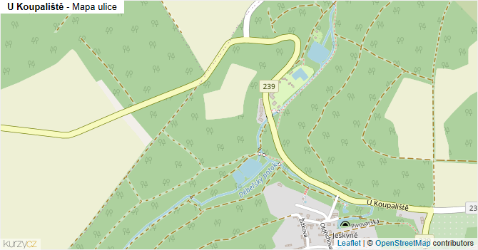 U Koupaliště - mapa ulice