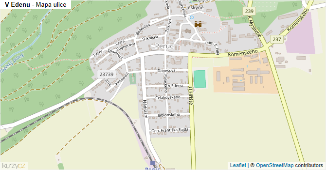 V Edenu - mapa ulice