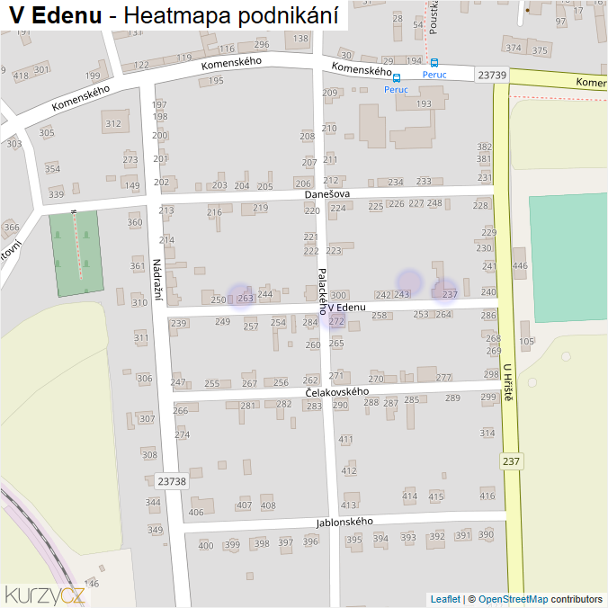 Mapa V Edenu - Firmy v ulici.