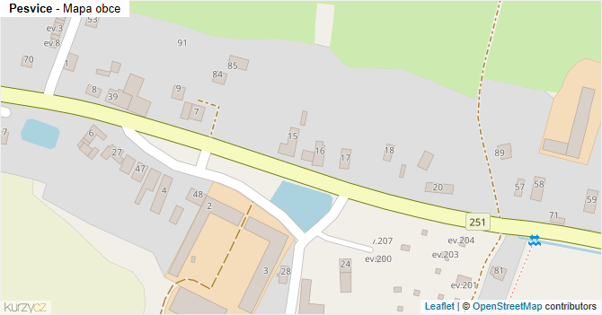 Pesvice - mapa obce