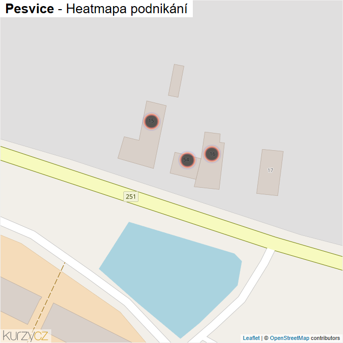 Mapa Pesvice - Firmy v obci.