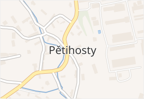 Pětihosty v obci Pětihosty - mapa části obce