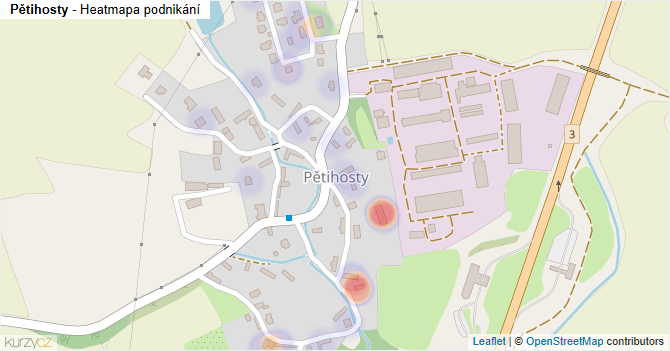 Pětihosty - mapa podnikání