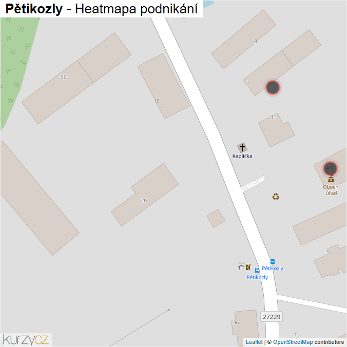 Mapa Pětikozly - Firmy v obci.