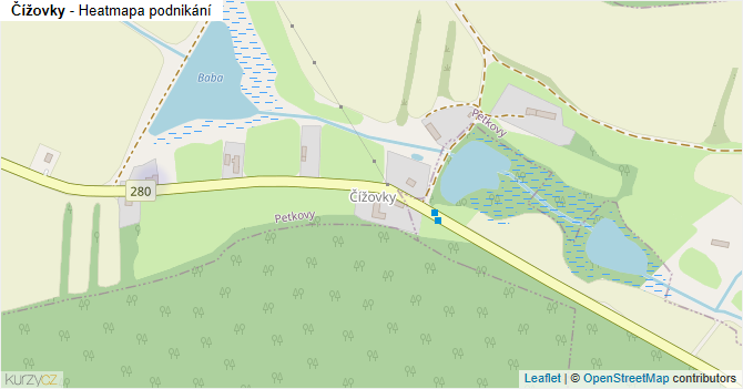 Čížovky - mapa podnikání