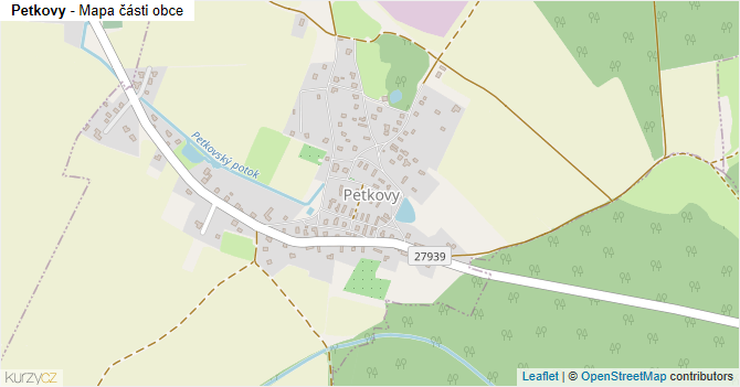 Petkovy - mapa části obce