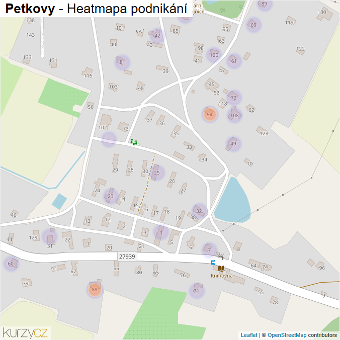 Mapa Petkovy - Firmy v části obce.