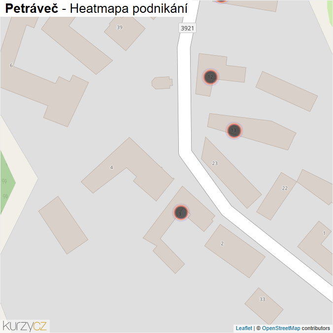 Mapa Petráveč - Firmy v obci.
