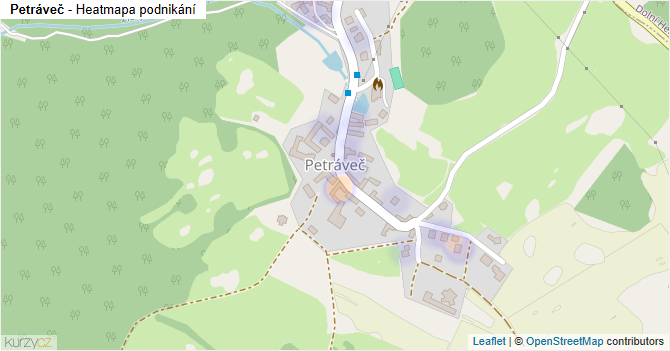 Petráveč - mapa podnikání