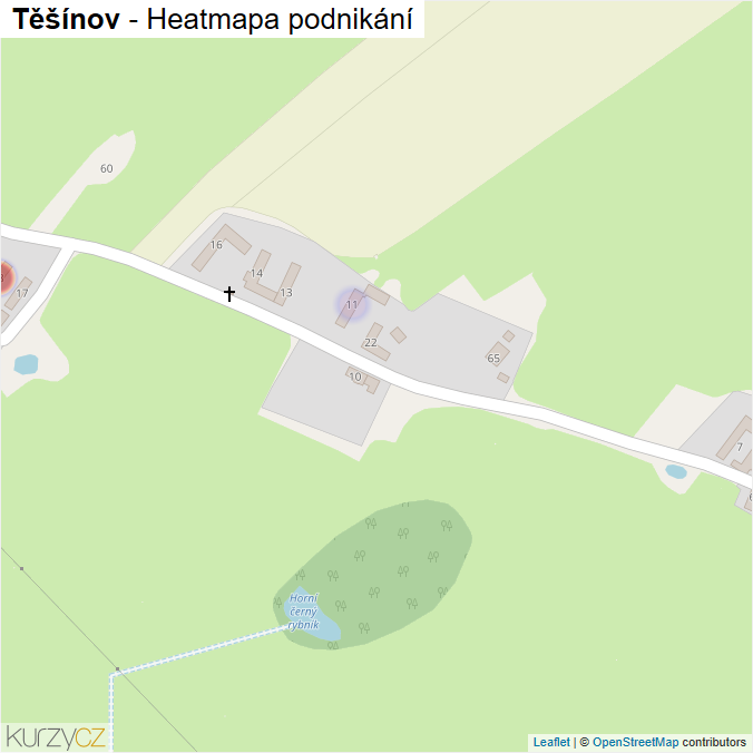 Mapa Těšínov - Firmy v části obce.