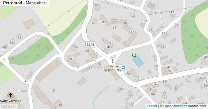 Petrohrad - mapa obce