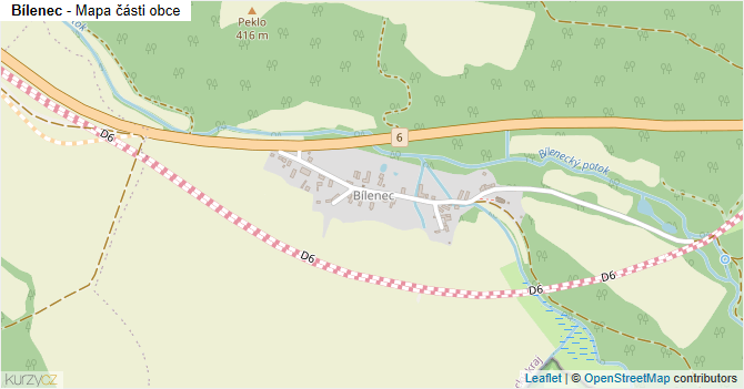 Bílenec - mapa části obce