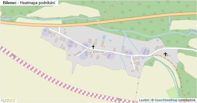 Bílenec - mapa podnikání