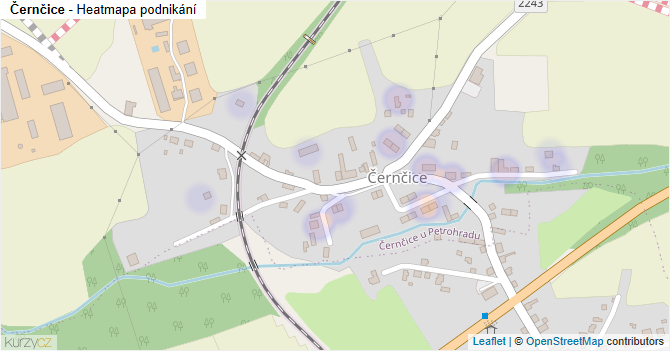 Černčice - mapa podnikání