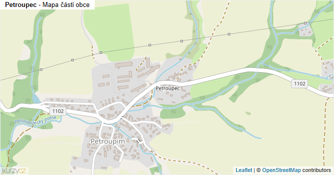 Petroupec - mapa části obce