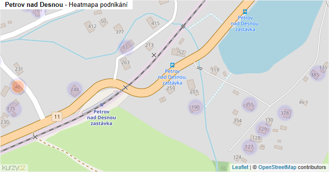 Petrov nad Desnou - mapa podnikání