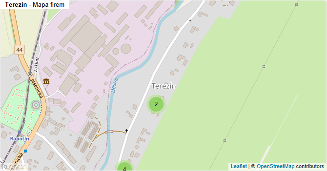 Terezín - mapa firem
