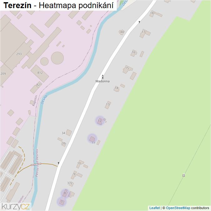Mapa Terezín - Firmy v části obce.