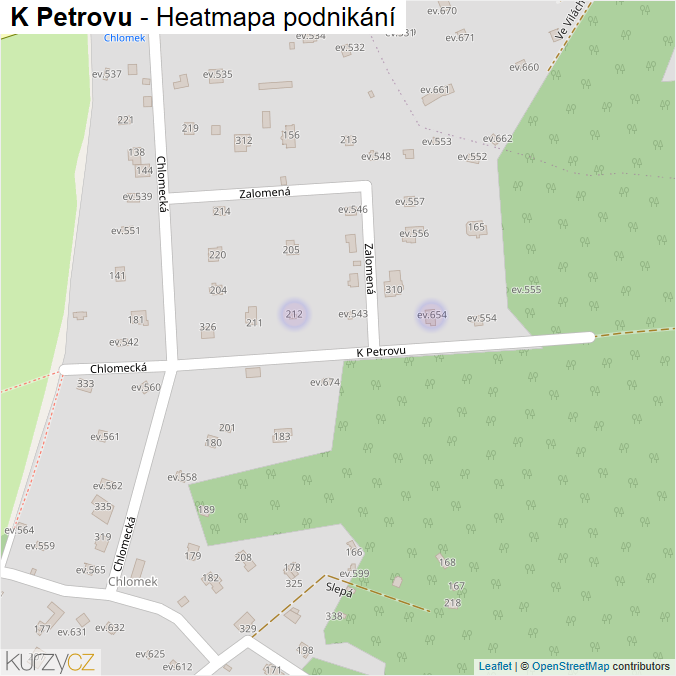 Mapa K Petrovu - Firmy v ulici.